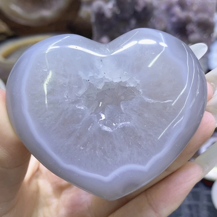 未镶嵌珠宝半成品水晶蓝晶爱心