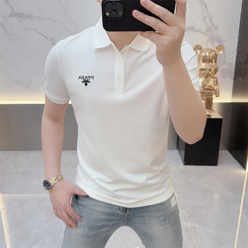 度尚-夏季新款男士轻奢高品质薄款时尚潮流休闲翻领POLO衫短袖