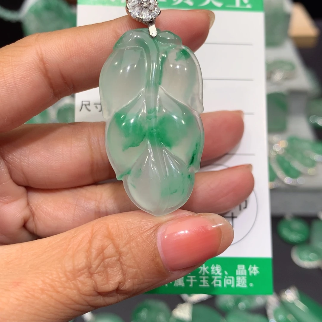 颈饰未镶嵌石英质玉（非洲翠）