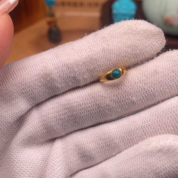 绿松石18K金镶嵌珠宝奇石