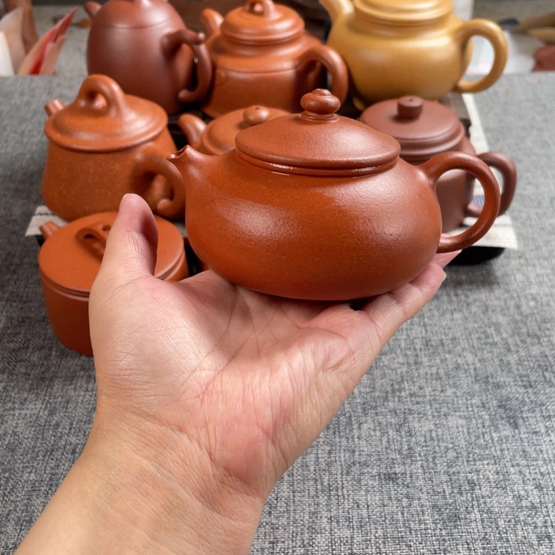 茶壶紫砂红降坡寒江全手纯红40目200