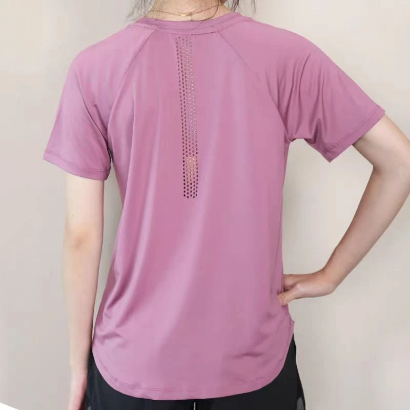 大码宽松胖妹妹上衣夏款T恤女薄款短袖速干运动服瑜伽健身衣夏季
