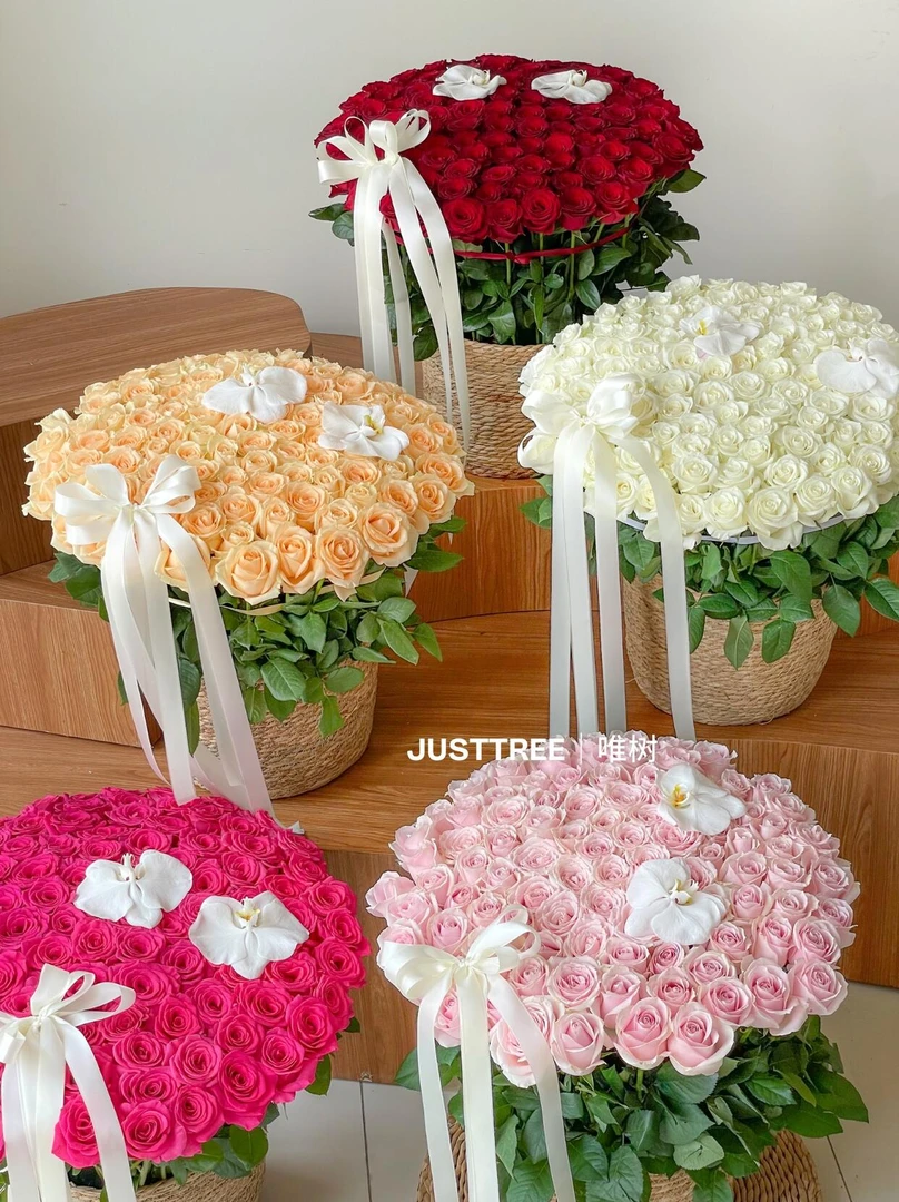 新款藤编织草编篮闺蜜玫瑰花玫瑰鲜花抱抱桶用于花店diy花艺花束