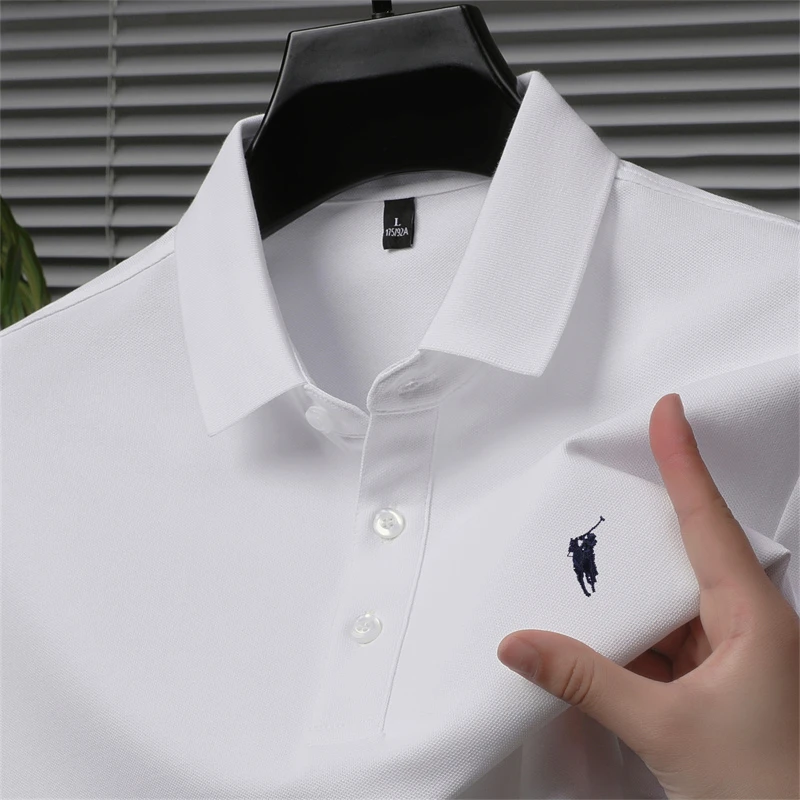 奥莱保罗高档POLO衫男短袖夏季薄款高级感翻领T恤拉夫马标刺绣