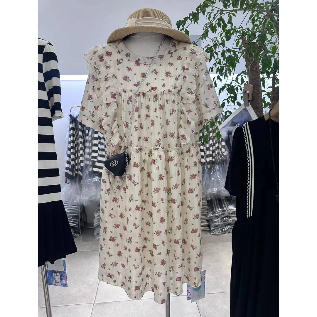 a055 欧货夏季宽松裙子女装连衣裙女款碎花气质时尚休闲夏季