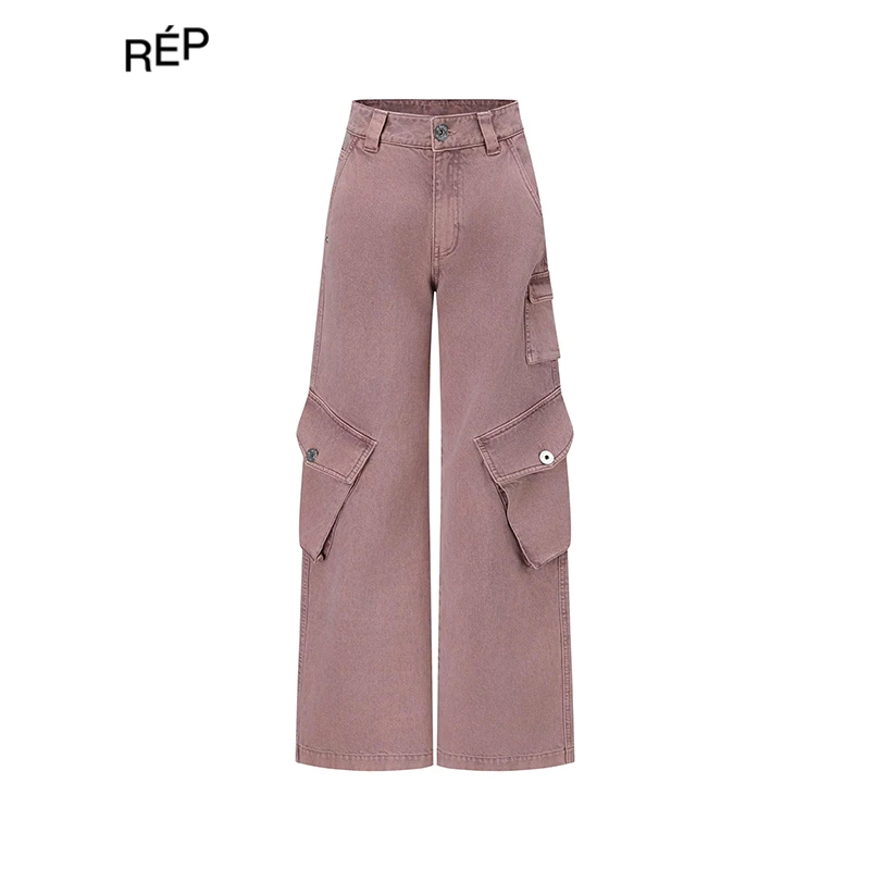 REP-ODTD设计师品牌紫色彩洗牛仔工装长裤 25FW新品
