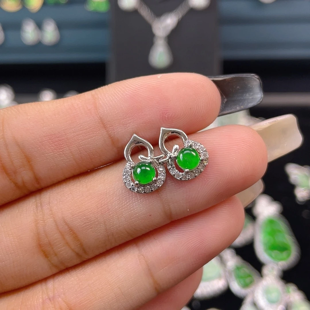 未镶嵌翡翠耳饰耳钉