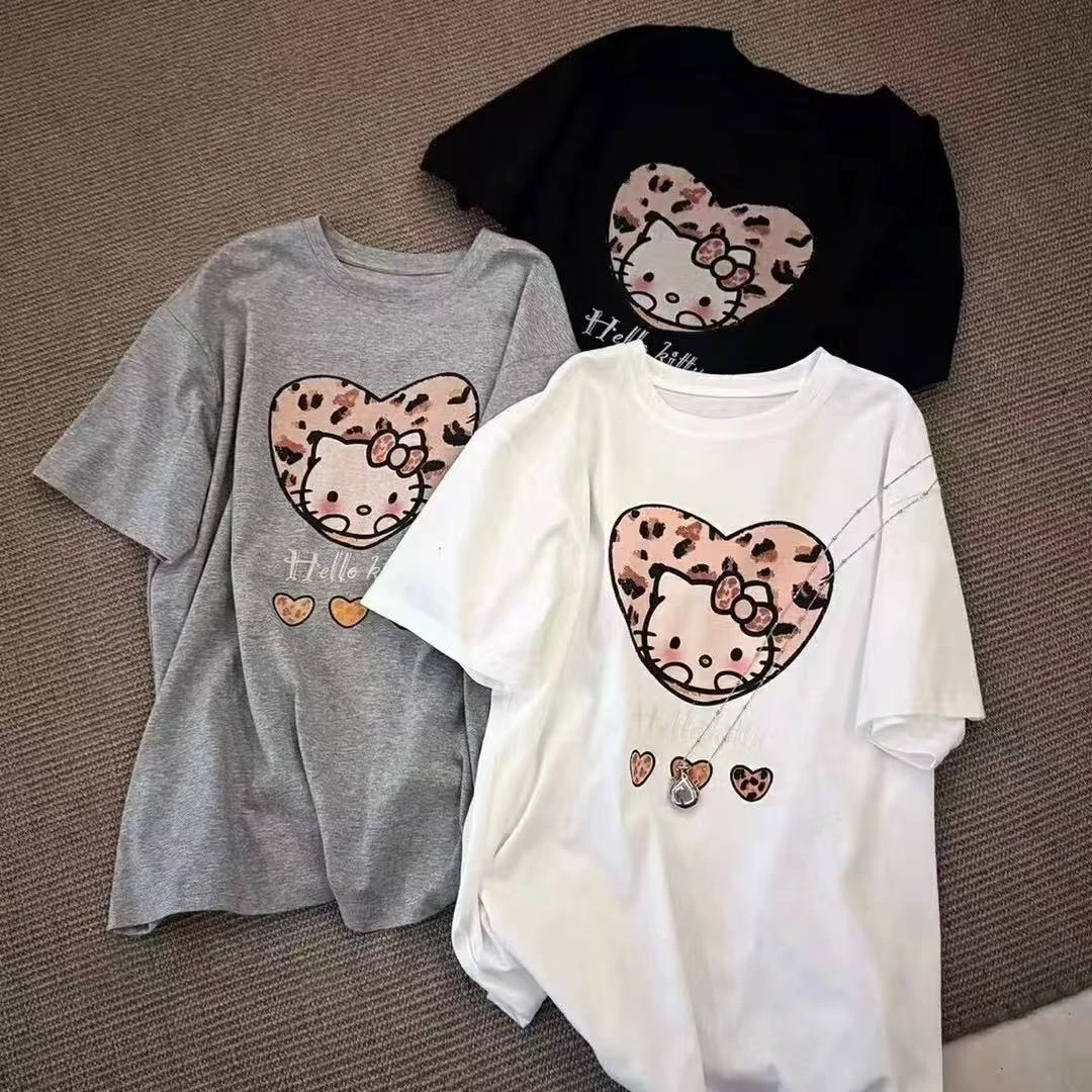 【清货只出不进】豹纹爱心短袖T恤