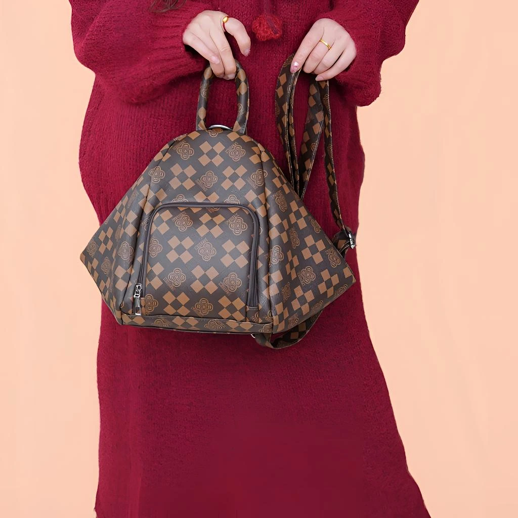 时尚潮流欧美风格子双肩背包单肩包斜挎包托特女士包简约轻奢