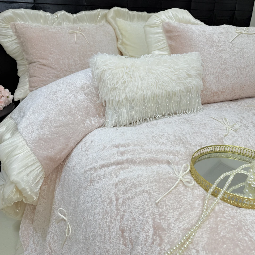 【C&OCO小姐】秋冬加厚法式高级高端法式高克重牛奶绒加厚四件套