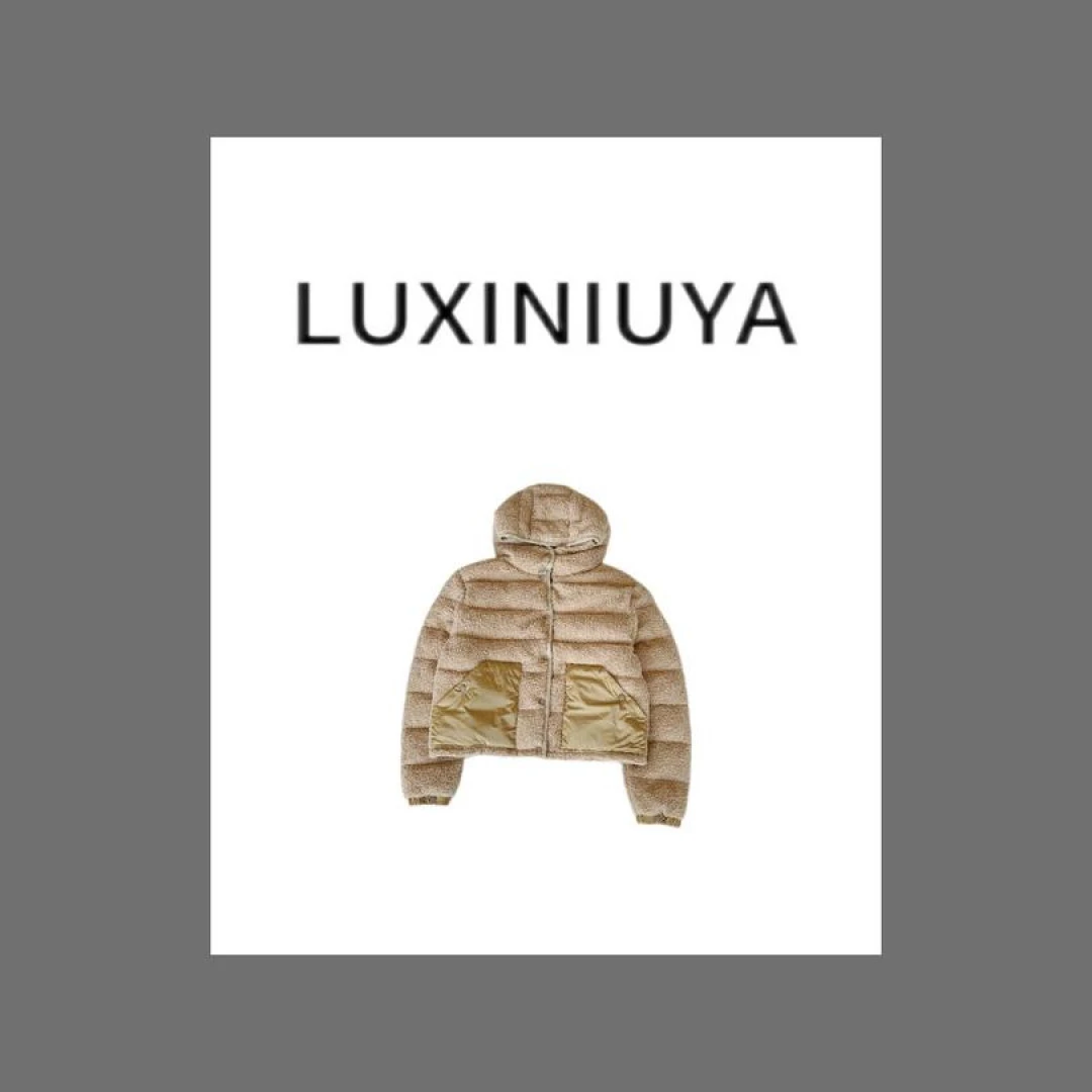 【LUXINIUYA】泰迪熊连帽 冬季新品羽绒服外套贴袋宽松版型CX1995