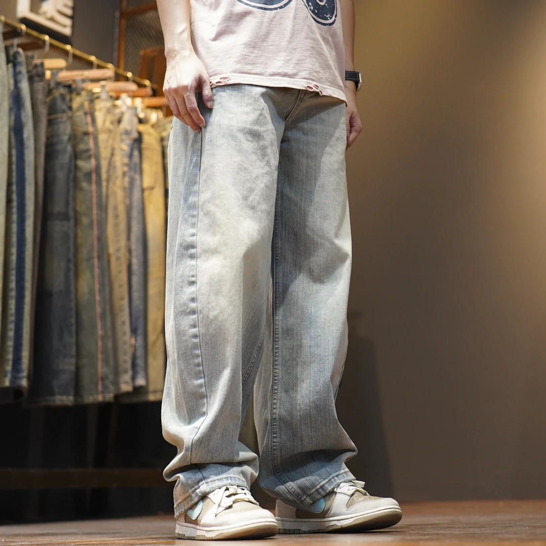 9668弯刀薄款休闲水洗复古夏季新款潮流弯刀牛仔裤