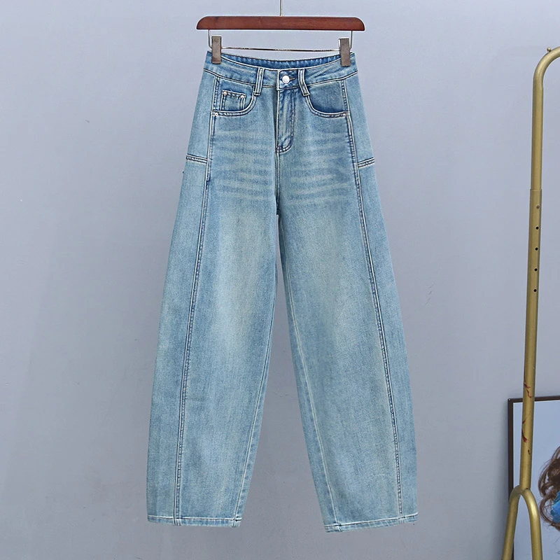 牛仔裤子2025年新款春夏时尚百搭设计感香蕉裤宽松显瘦女士镰刀裤