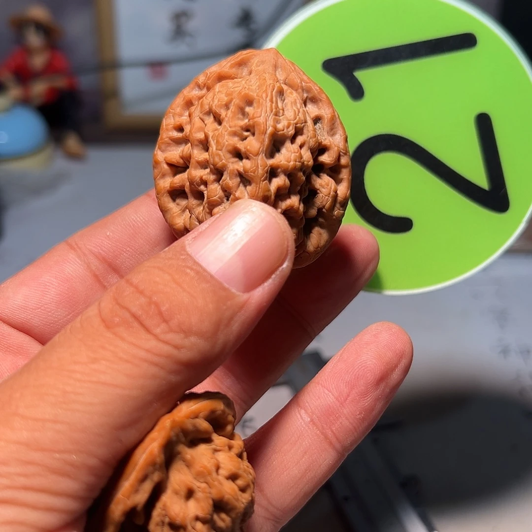 火***日文玩核桃，绿色21号