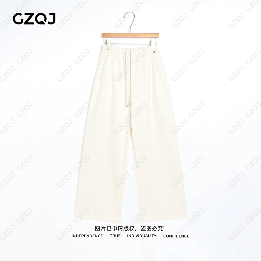 老琴私服【宝藏神裤】琥珀流光风羊毛醋酸松紧腰休闲裤子女秋冬0813