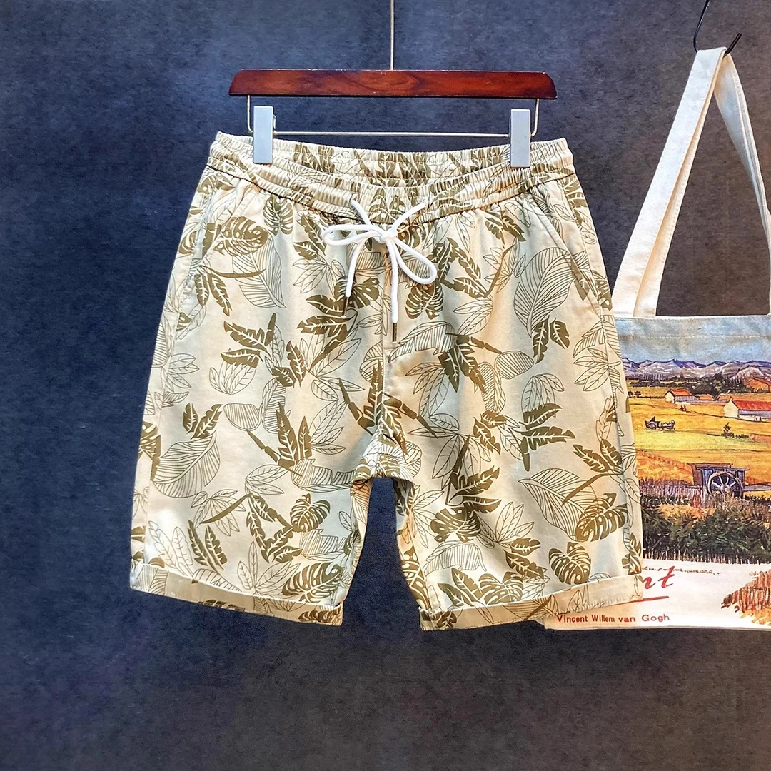 法国Cebrodz五分短裤男2025夏季松紧透气宽松沙滩运动裤男士纯棉