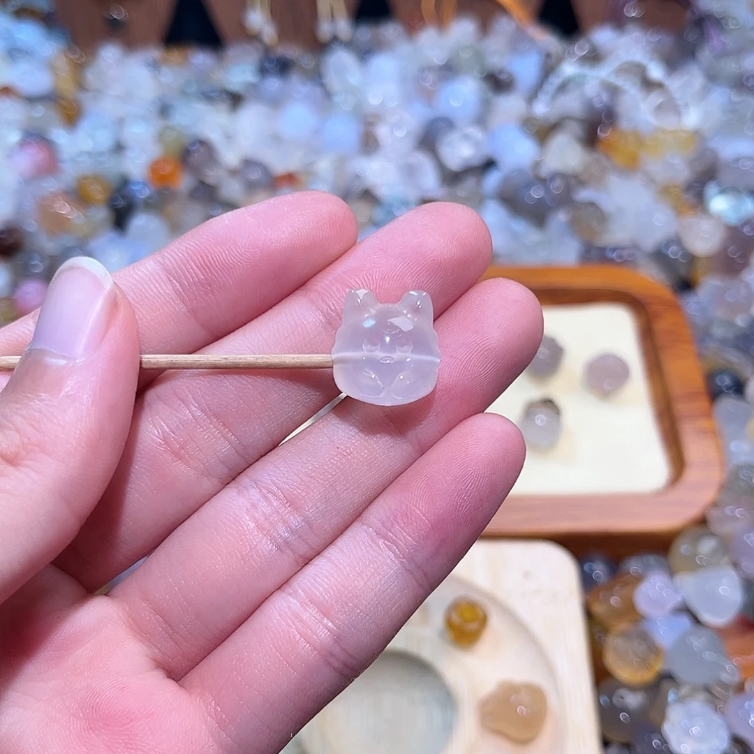 玛瑙/玉髓未镶嵌挂件2狐狸