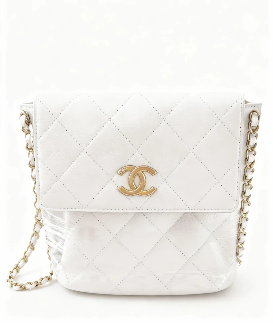 99新 Chanel/香奈儿 白色牛皮链条包