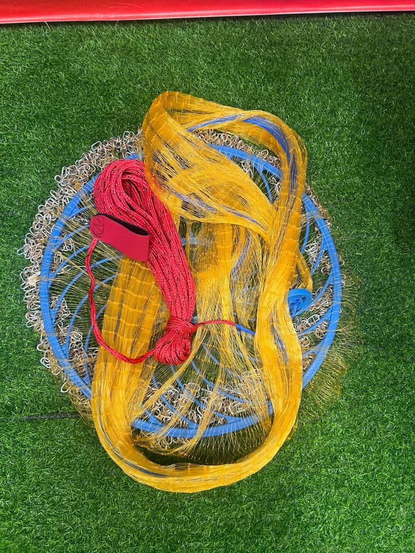 黄金丝飞盘式手抛网搭配防锈铁链结实耐用