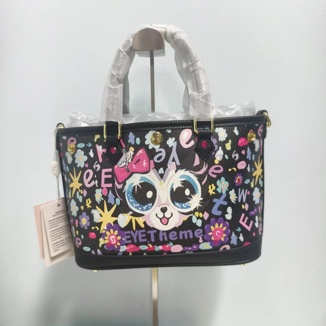 小田姐姐 大眼睛 新款黑色可爱少女心手提包  A10206 2836黑