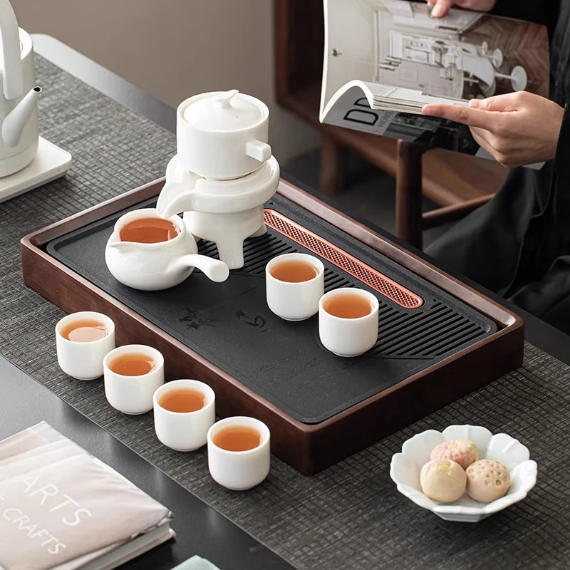 懒人自动整套功夫茶具套装白瓷2025新款茶杯高档轻奢家用泡茶器