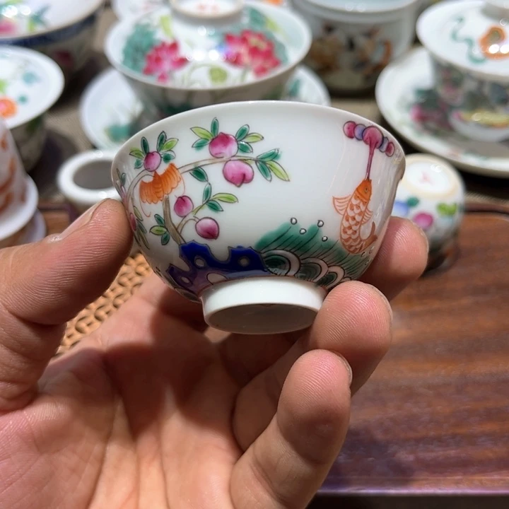 纯手绘精品盖碗杯