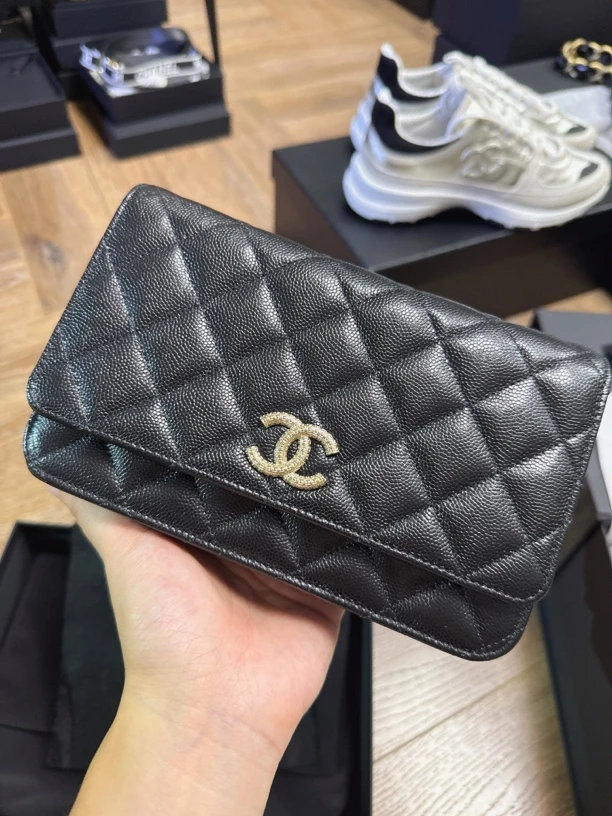 未使用 Chanel/香奈儿 浮雕woc大logo链条包