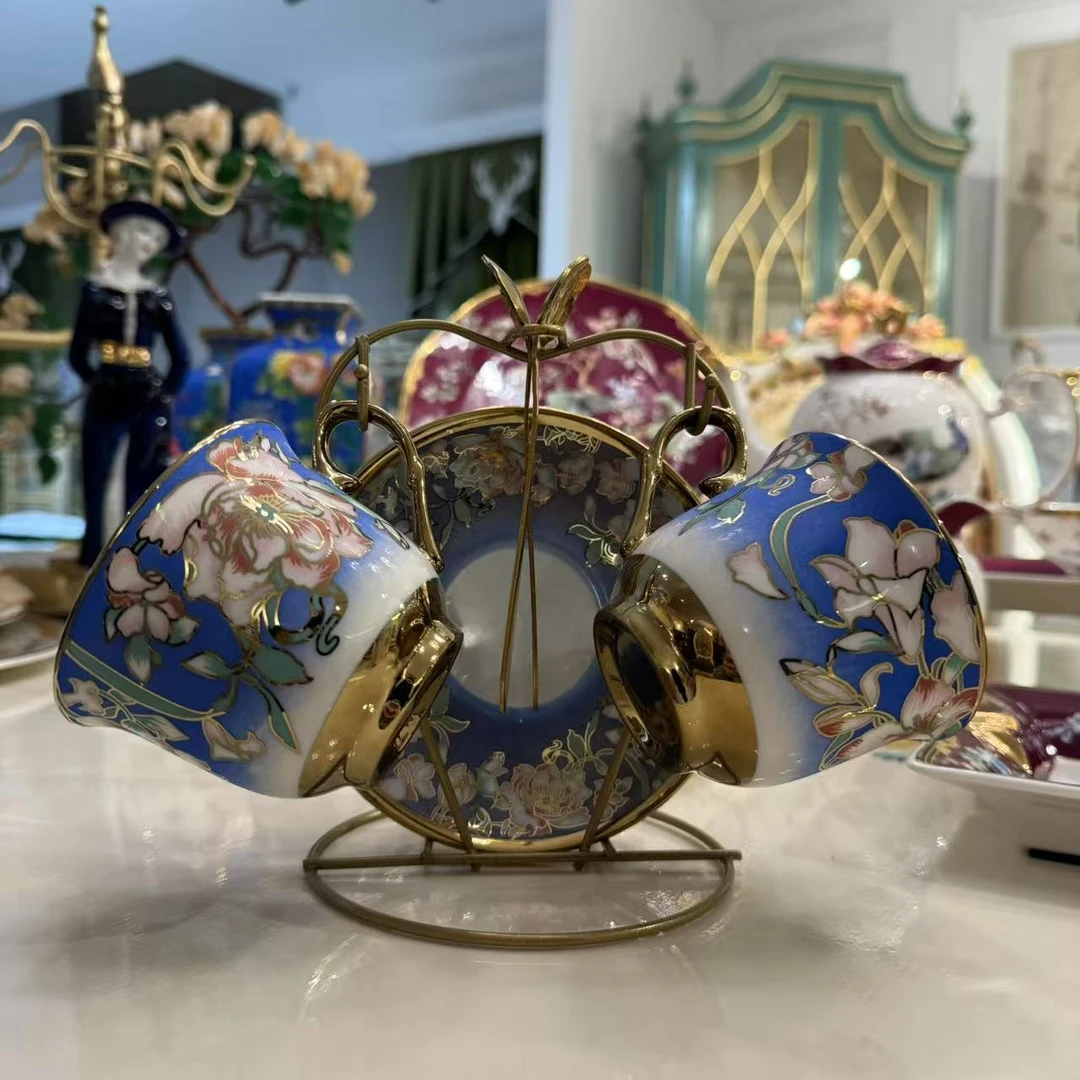 北欧轻奢骨瓷古典咖啡杯碟套装欧式小奢华ins风家用下午茶具