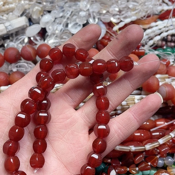 玛瑙/玉髓珠宝半成品未镶嵌一条10mm玛瑙灯笼珠