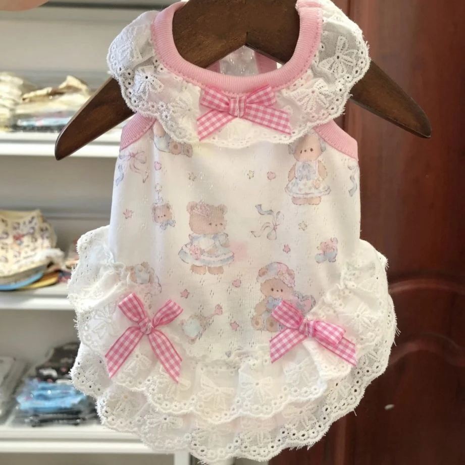 宠物衣服春夏款轻薄舒适中小型宠物通用款蕾丝花边裙马尔济斯比熊