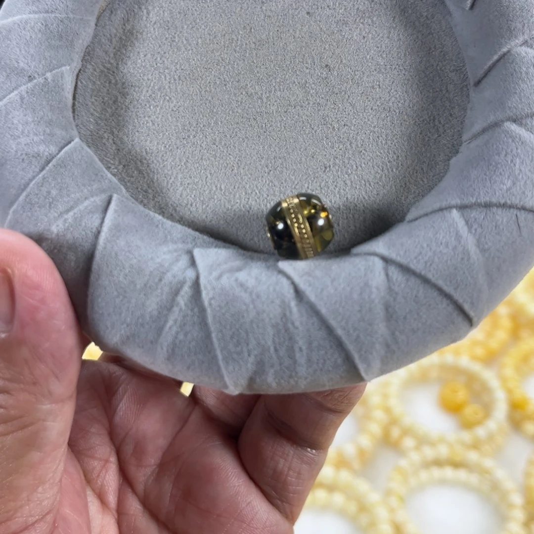 蓝珀珠宝奇石银S925镀金镶嵌哔**哩蓝珀