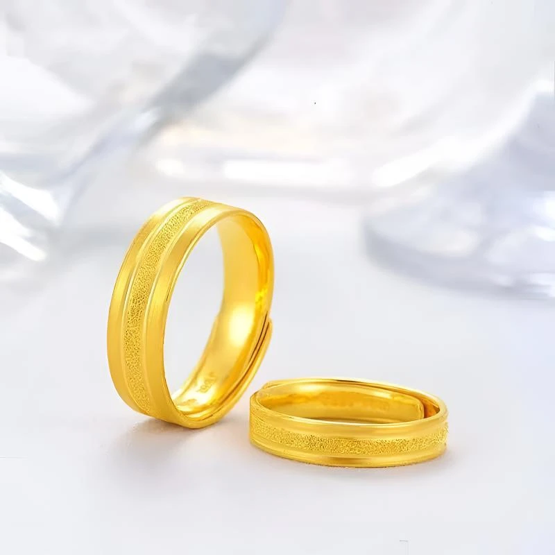 合金戒指 精工混合沙面开口戒指