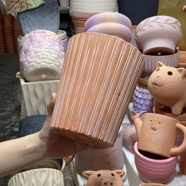 15×16复古直纹盆 1个