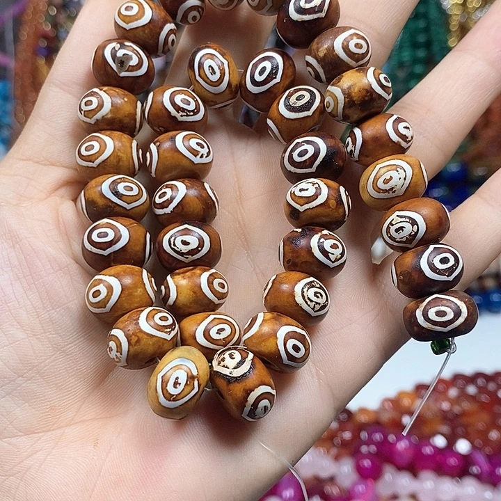 玛瑙/玉髓未镶嵌珠宝半成品玛瑙天珠卡14mm