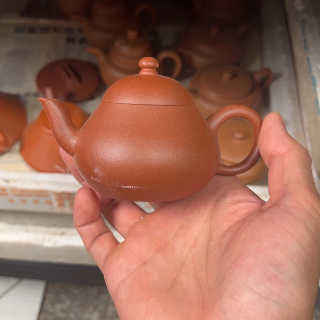 茶壶紫砂老*人微瑕红降坡高梨