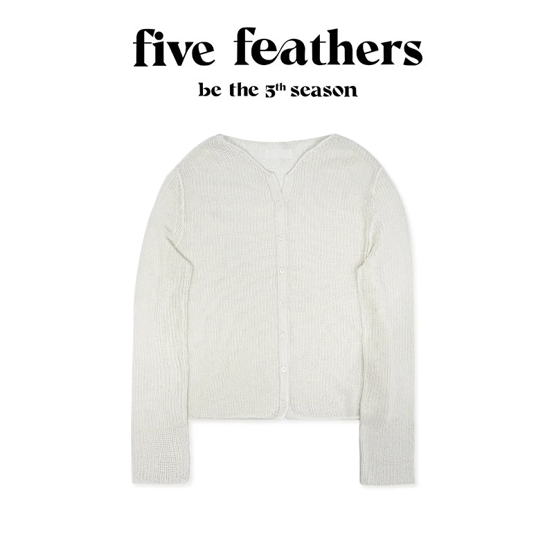 FiveFeathers夏日舒适透气针织罩衫打底衫3412G