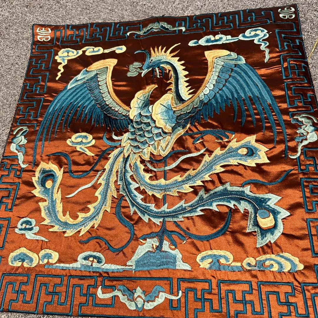 凤徕兮私人定制咖色凤凰图案坐垫(211-4）咖色