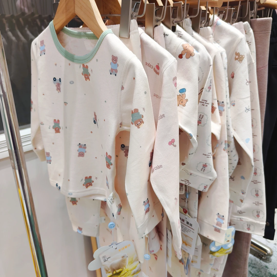 【大童】F301 女童冬季卡通保暖秋衣秋裤家居服套装两件套羊绒蚕丝