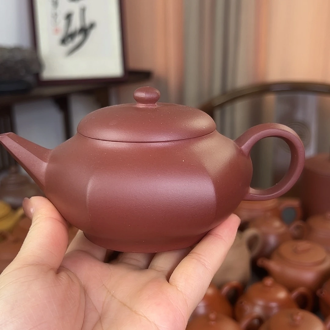 紫砂茶壶精品原矿紫泥六方水平230/250左右