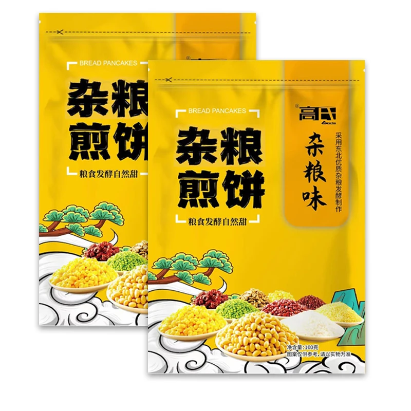【达人福利】高氏杂粮煎饼100g*2袋东北发酵工艺口感微酸开袋即食