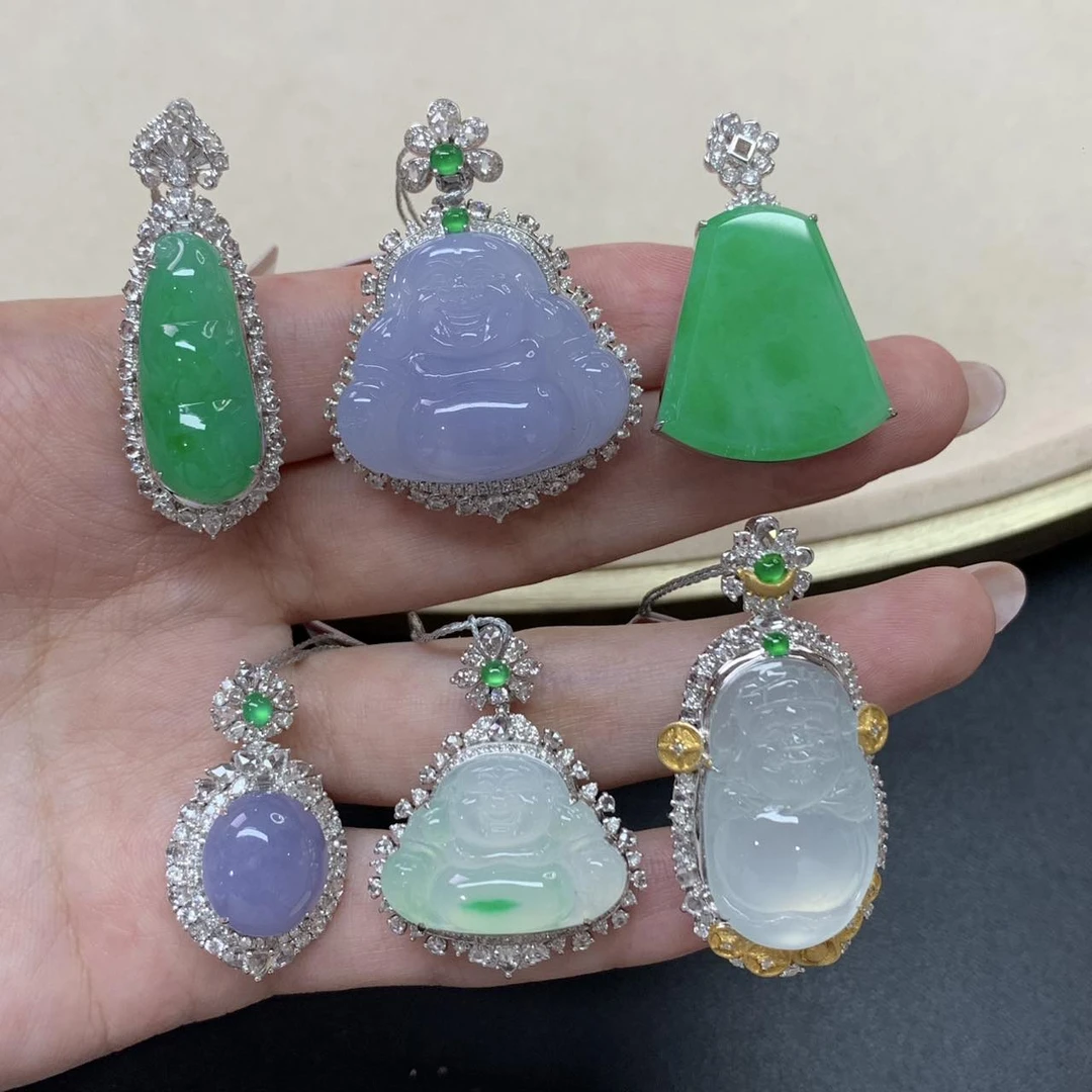 【小雪臻选】翡翠吊坠-18K金-|CXQ21多样性发其一|m15