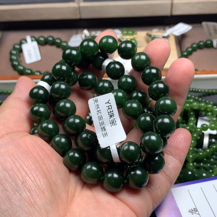 【闪购商品】和田玉（碧玉）手串未镶嵌胡**天12mm