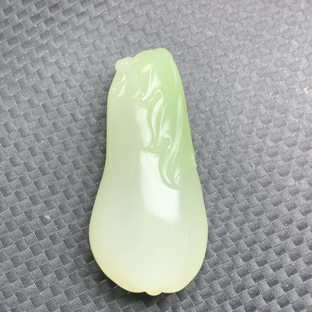 新品和田玉翠青福瓜吊坠