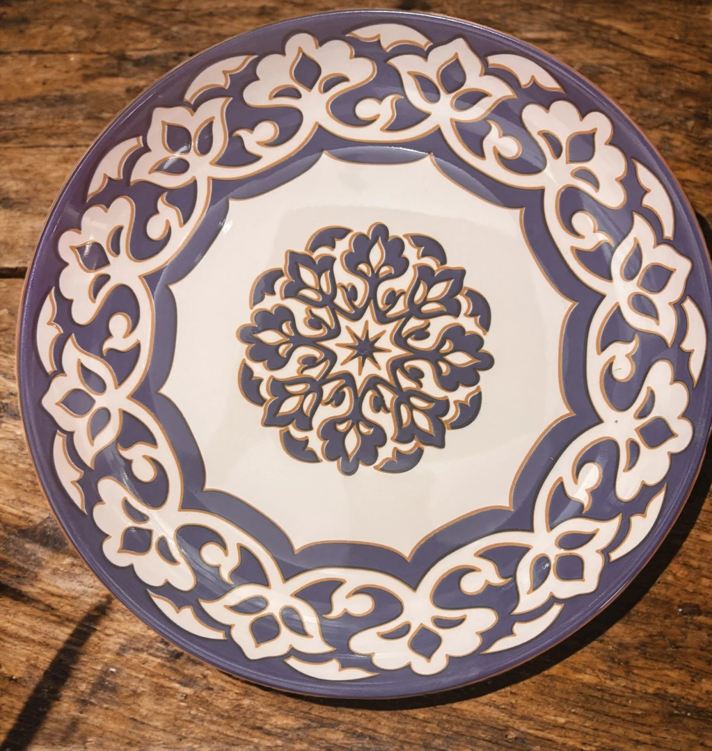 波西米亚风釉下彩盘子两件套  伴手礼