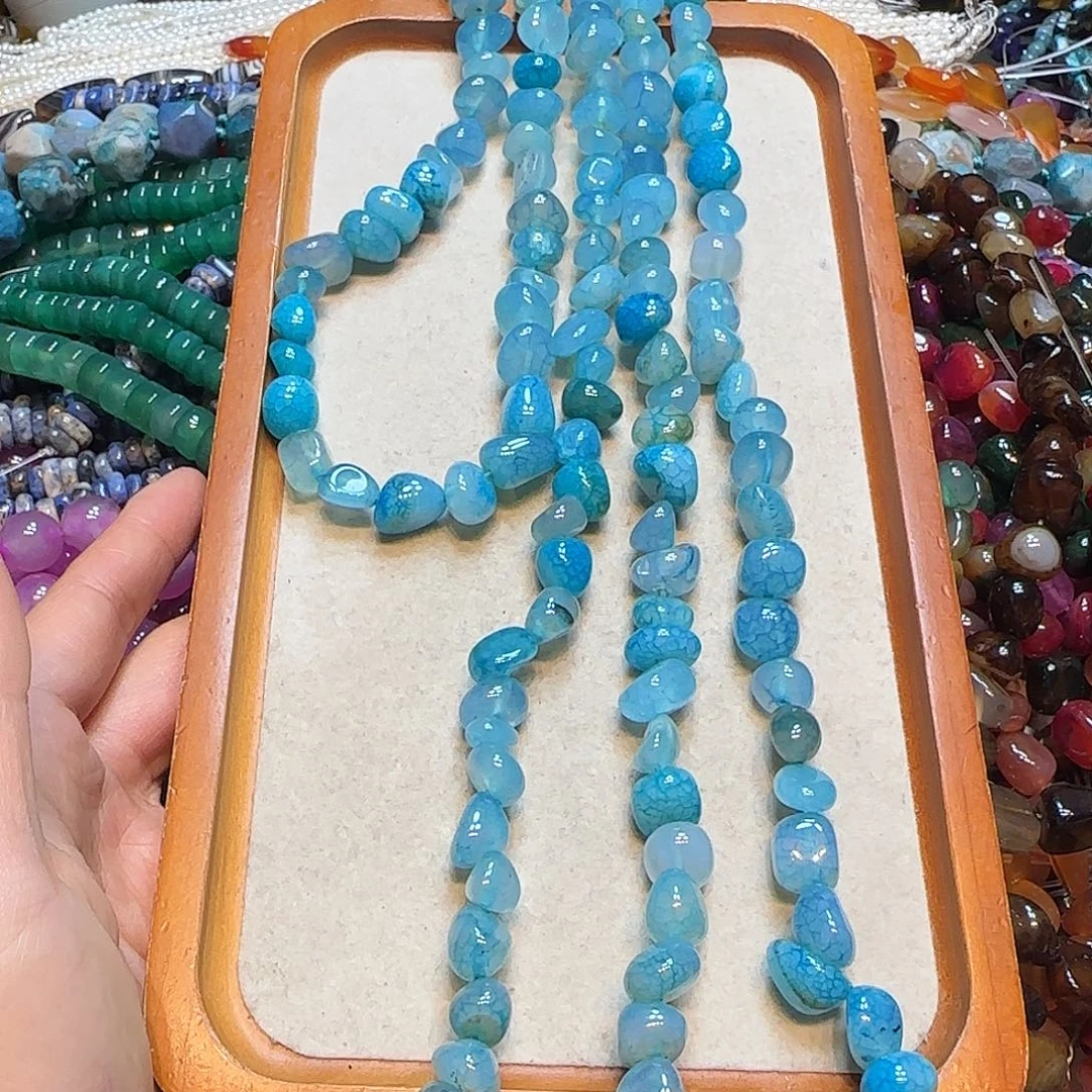 玛瑙/玉髓合金珠宝半成品蓝龙鳞玛瑙随行一条