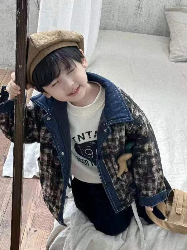 【自营｜韩系假两件 卡通加绒】男童秋冬外套0114003