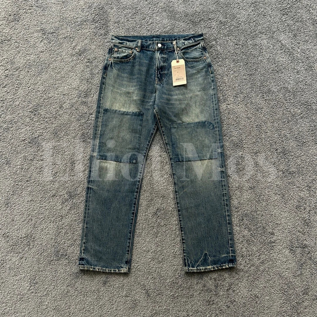 手工缝线~Red Ear Jeans 复古水洗补丁赤耳牛仔裤-0951