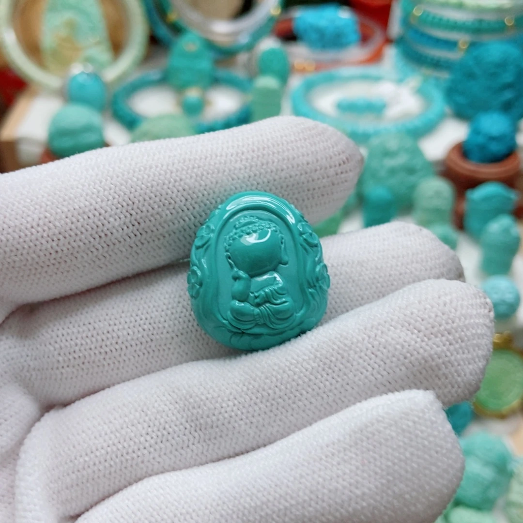 绿松石未镶嵌无相佛