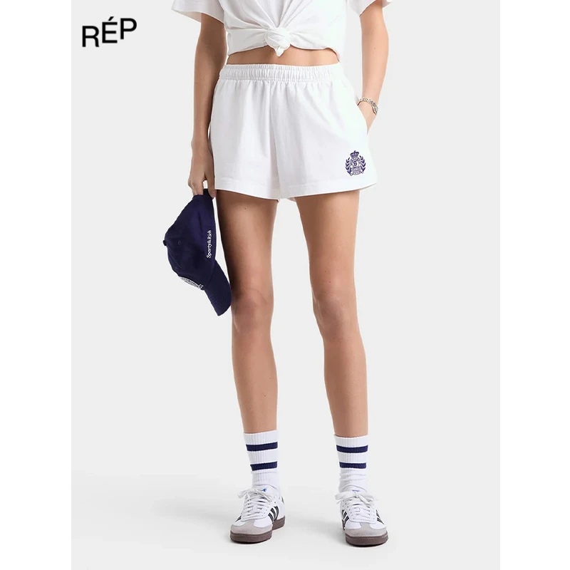 REP-SPORTY&RICH设计师品牌白色徽章运动短裤1 25SS女装买手店