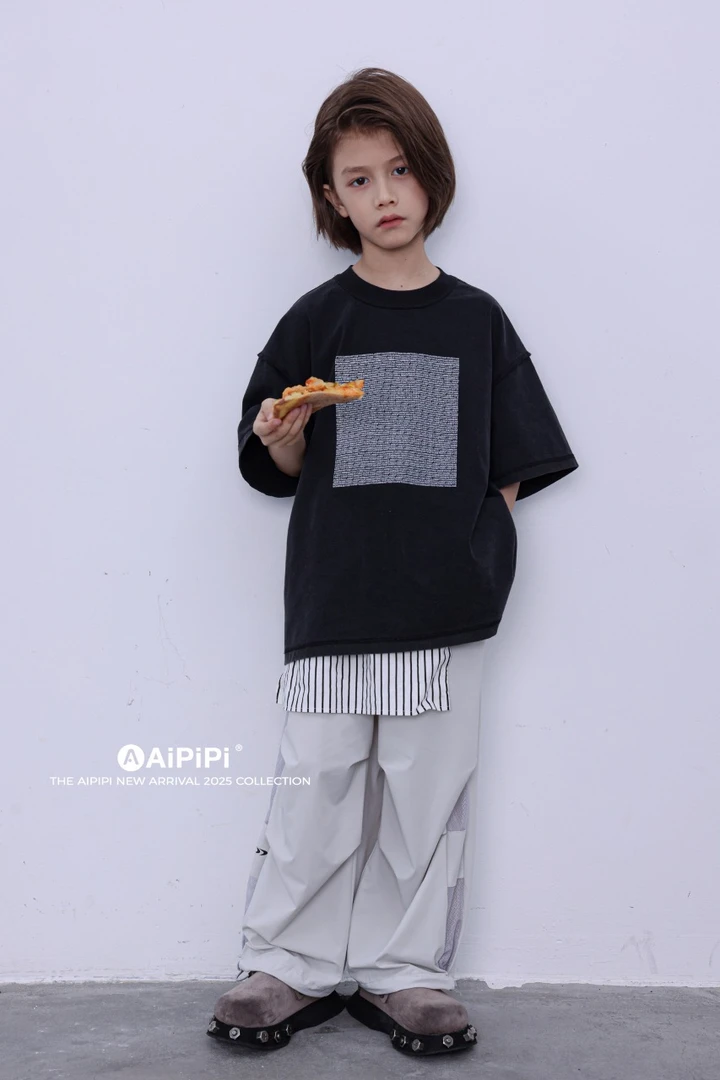 儿童圆领短袖T恤落肩款宽松休闲百搭16060